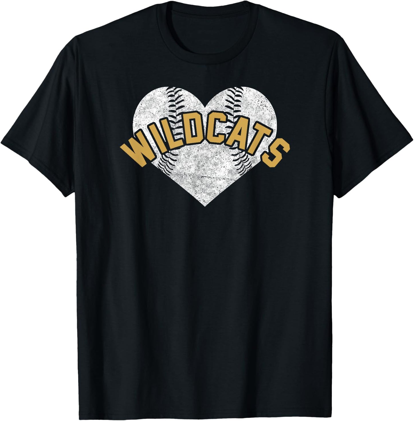 Wildcats Baseball Softball High School Team Mascot Mom T-Shirt - T-Shirt | Black
