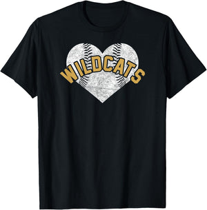 Wildcats Baseball Softball High School Team Mascot Mom T-Shirt - T-Shirt | Black