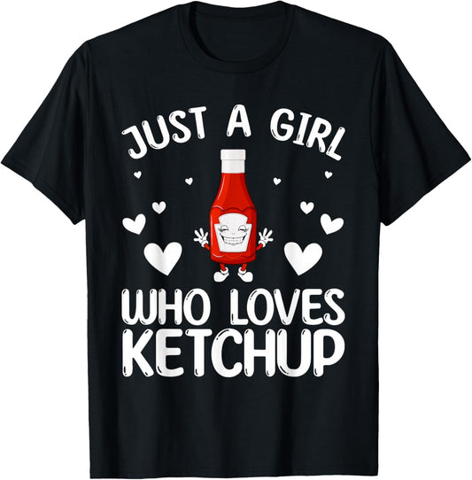 Cool Ketchup for Girls Kids Women Tomato Catsup Sauce Foodie T-Shirt - T-Shirt | Black