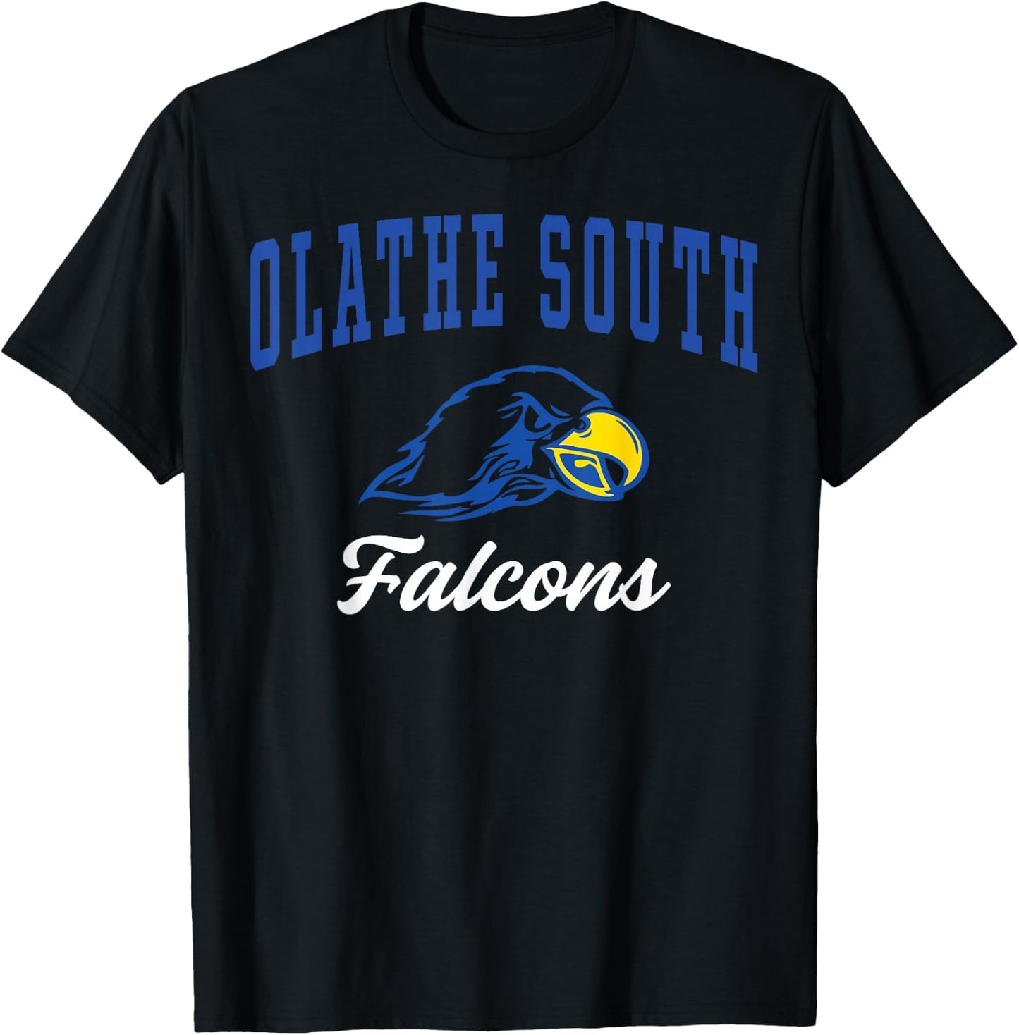 Olathe South High School Falcons C3 T-Shirt - T-Shirt | Black