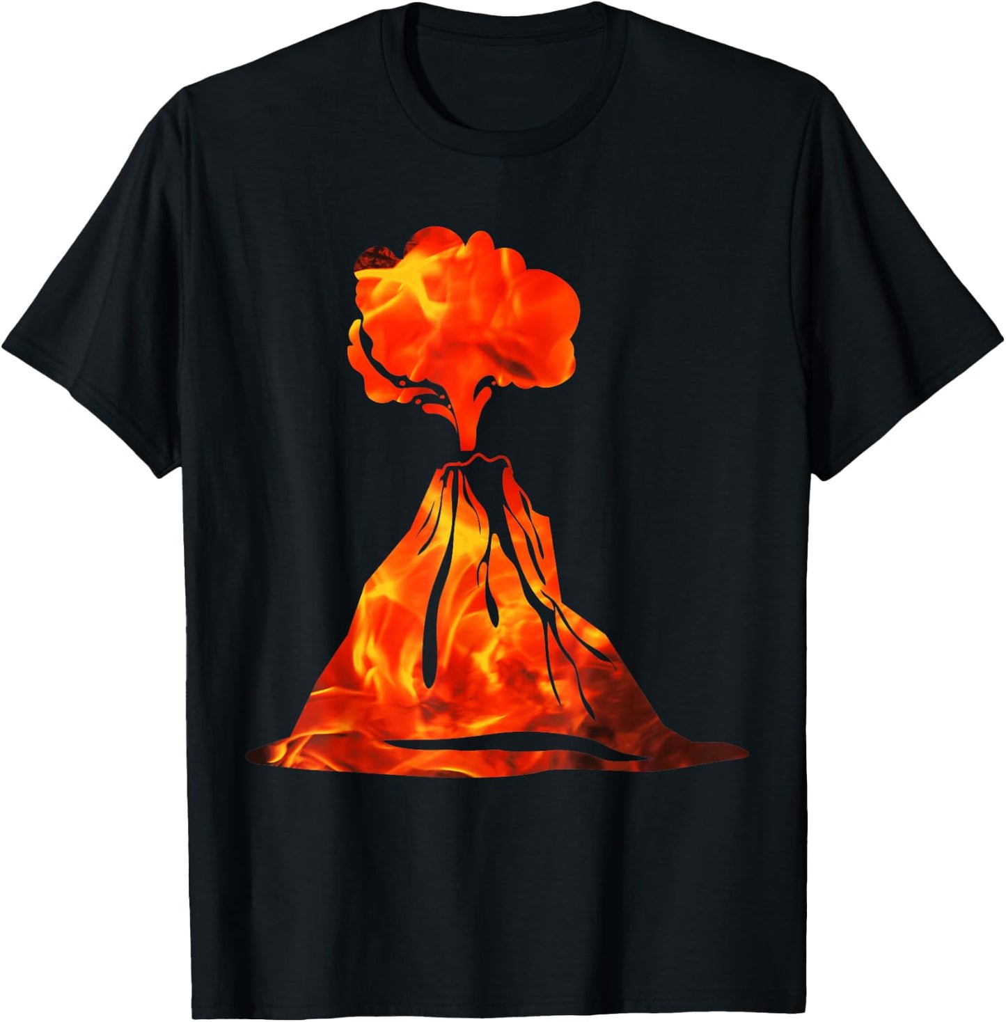 Fire Volcanoes , Volcano Lover Geology T-Shirt - T-Shirt | Black