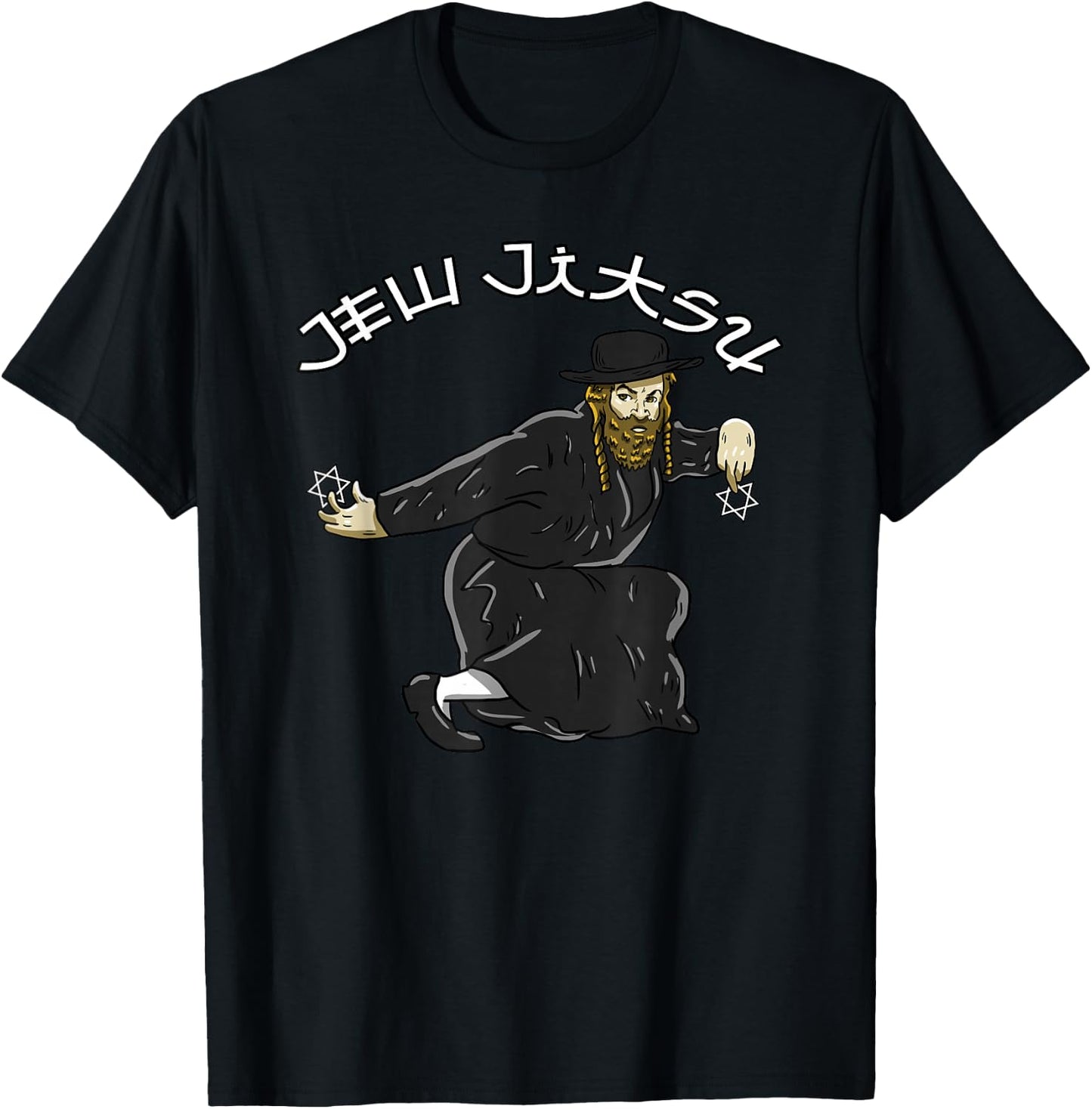 Jew Jitsu Karate Funny Hanukkah Jiu Jitsu Martial Arts Gift T-Shirt - T-Shirt | Black