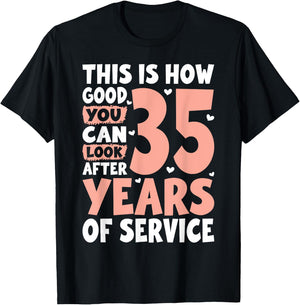 Service Anniversary 35 Years of Work Colleague T-Shirt - T-Shirt | Black