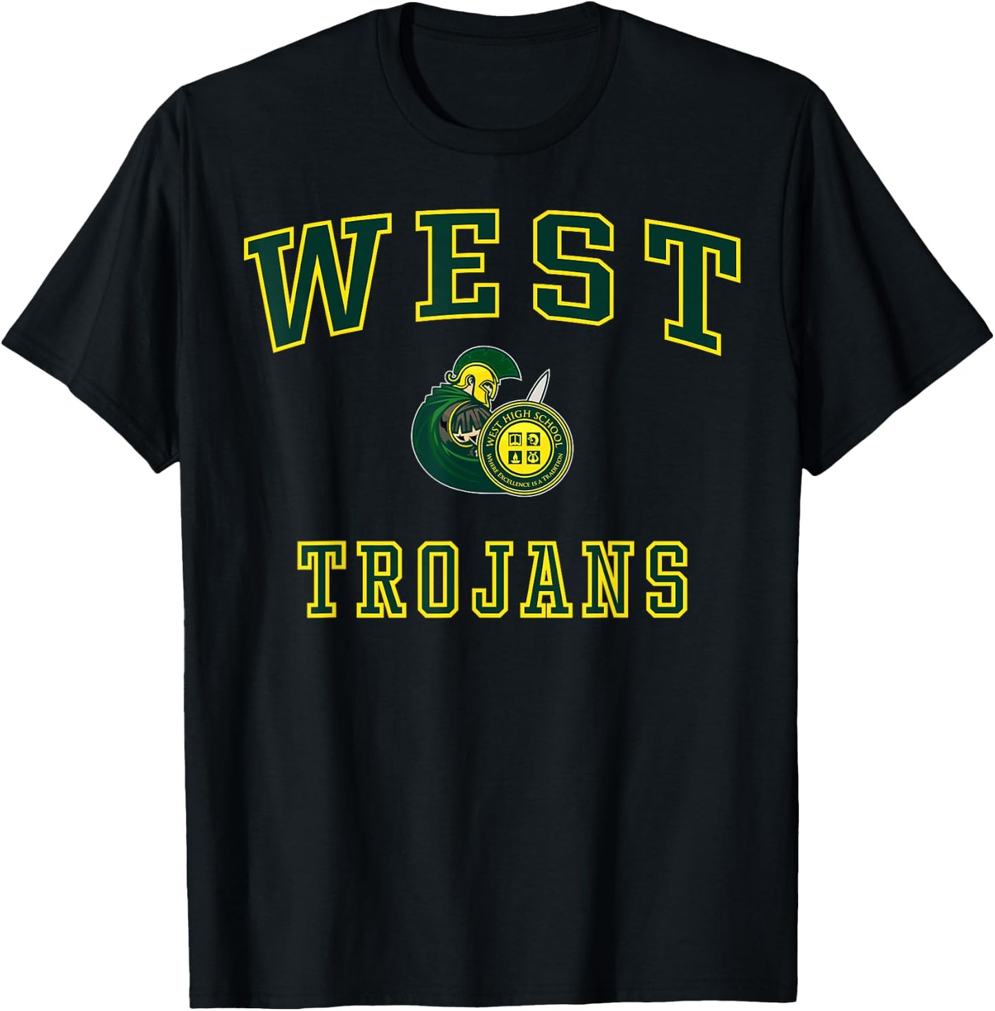 West High School Trojans C1 T-Shirt - T-Shirt | Black