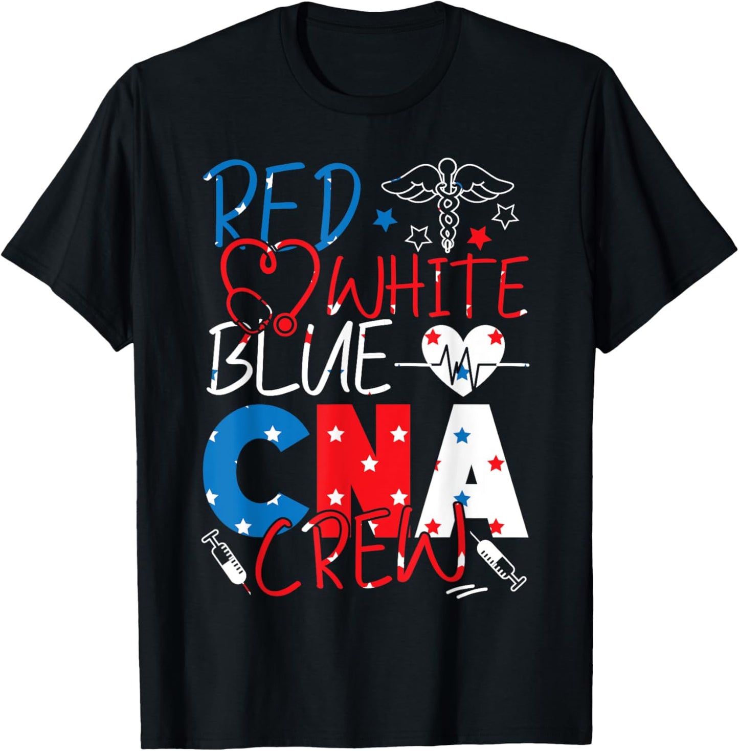 CNA Nurse Certified Nursing Assistant Patriotic American T-Shirt - T-Shirt | Black