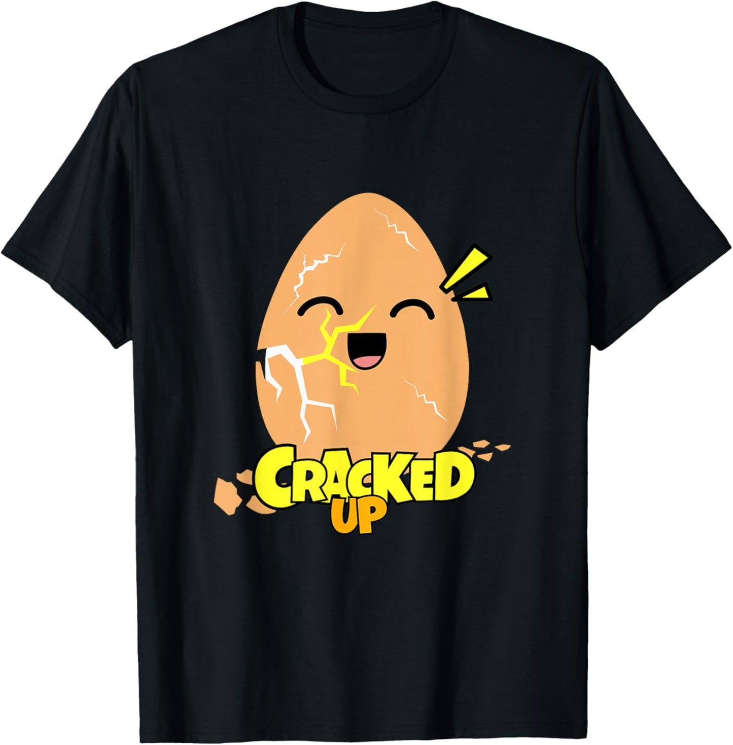 Cracked Up Laughing Egg Hilarious Humor Funny T-Shirt - T-Shirt | Black