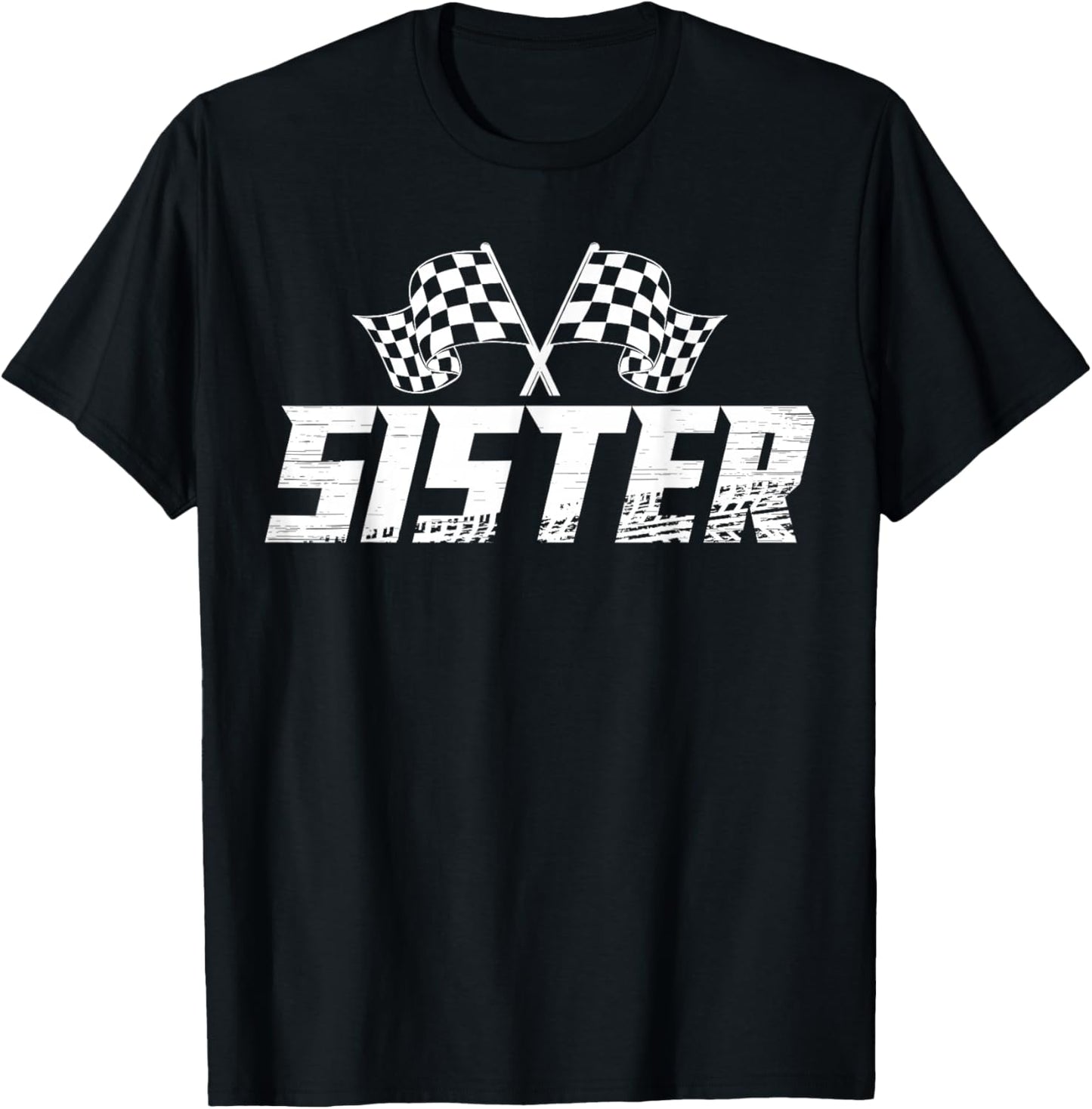 Sister Pit Crew Family Racing Birthday Race Car T-Shirt - T-Shirt | Black