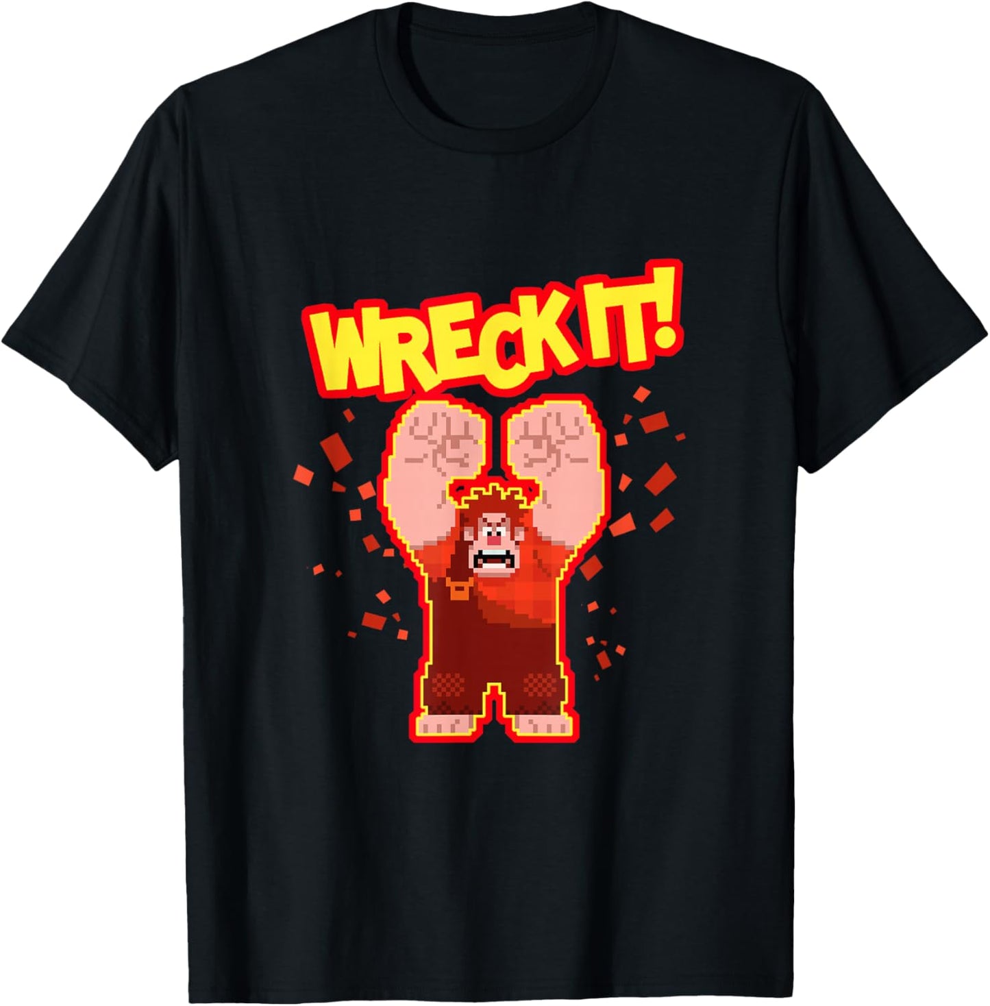 Disney Wreck-It Ralph Wreck It! Angry Pixelated Ralph Shot T-Shirt - T-Shirt | Black