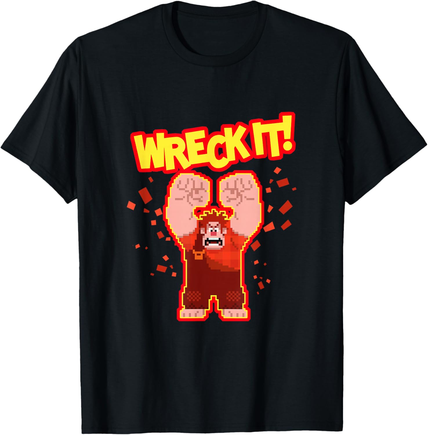 Disney Wreck-It Ralph Wreck It! Angry Pixelated Ralph Shot T-Shirt - T-Shirt | Black