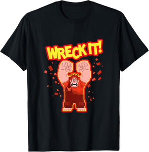 Disney Wreck-It Ralph Wreck It! Angry Pixelated Ralph Shot T-Shirt - T-Shirt | Black
