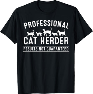 Funny Cat Herder Gift Crazy Animal Kitty Lover Men Women T-Shirt - T-Shirt | Black