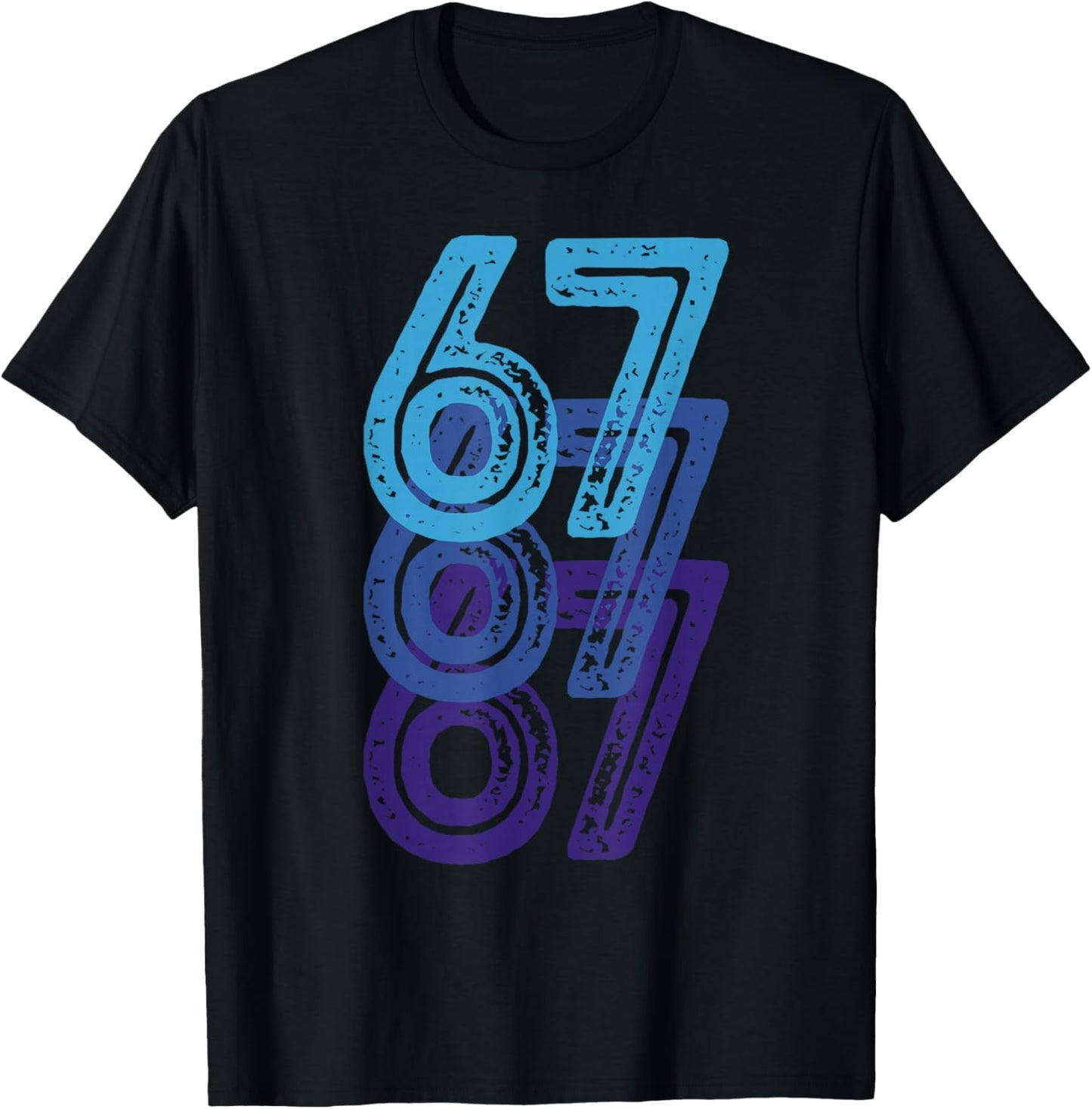 Number 67 Blue Best Classic College Style Birthday Funny T-Shirt - T-Shirt | Black