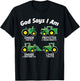 Bible Verse Tractor Truck Toddler Kids Farm God Says I Am T-Shirt - T-Shirt | Black