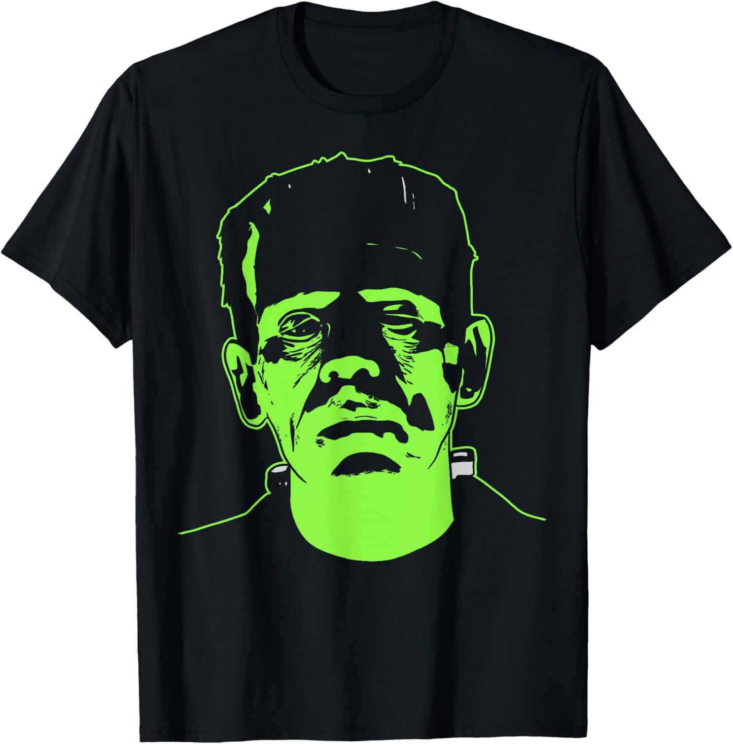 Universal Monsters Frankenstein Neon Face T-Shirt - T-Shirt | Black