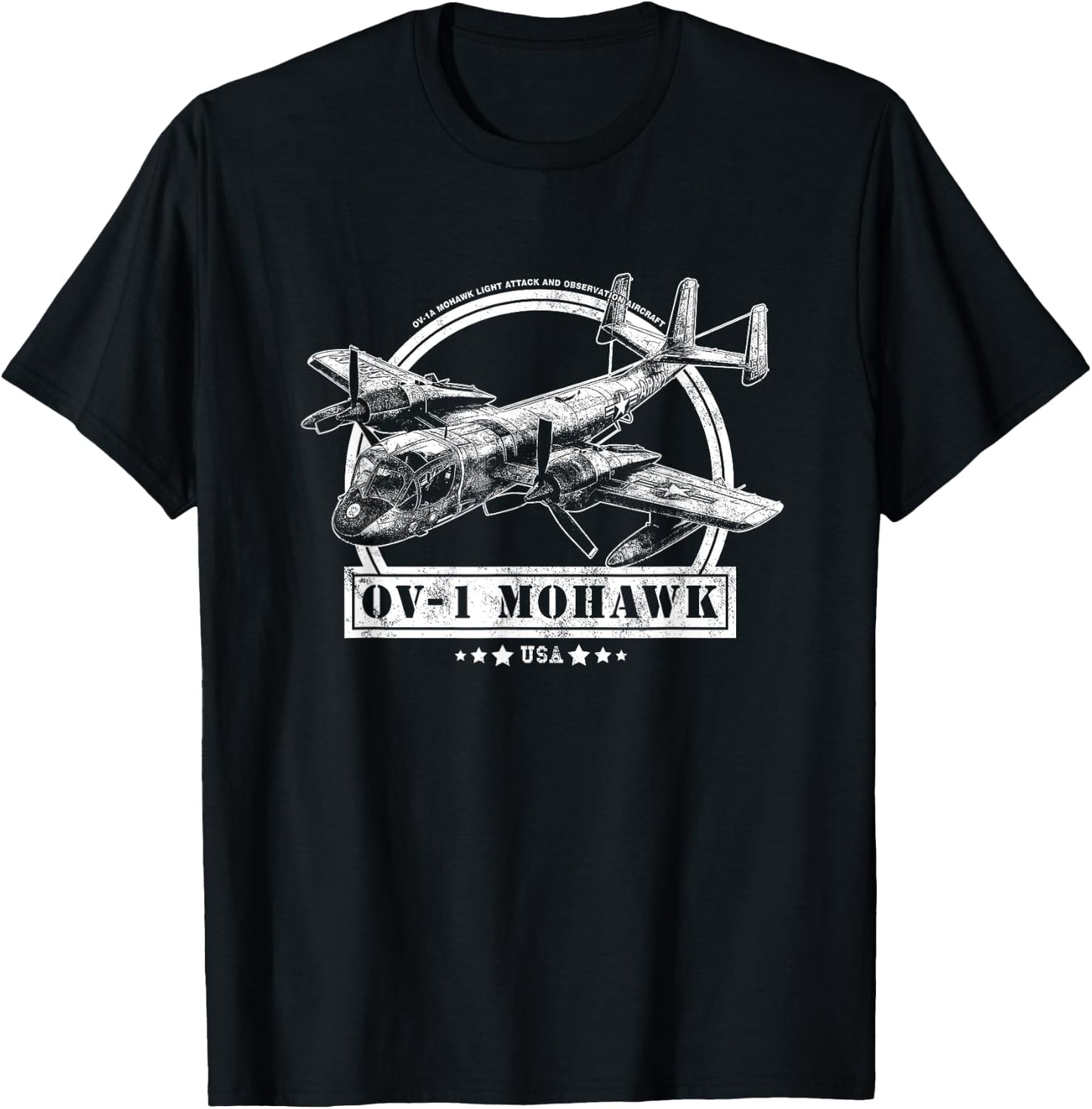 OV-1 Mohawk Aircraft T-Shirt - T-Shirt | Black