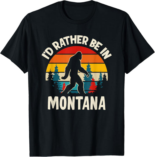 I'd Rather Be In Montana T-Shirt - T-Shirt | Black
