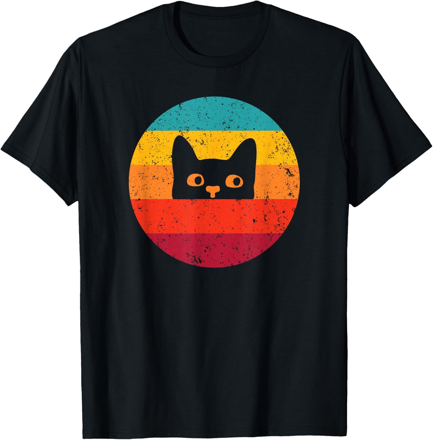 Funny Cat Gift Retro Vintage T-Shirt - T-Shirt | Black