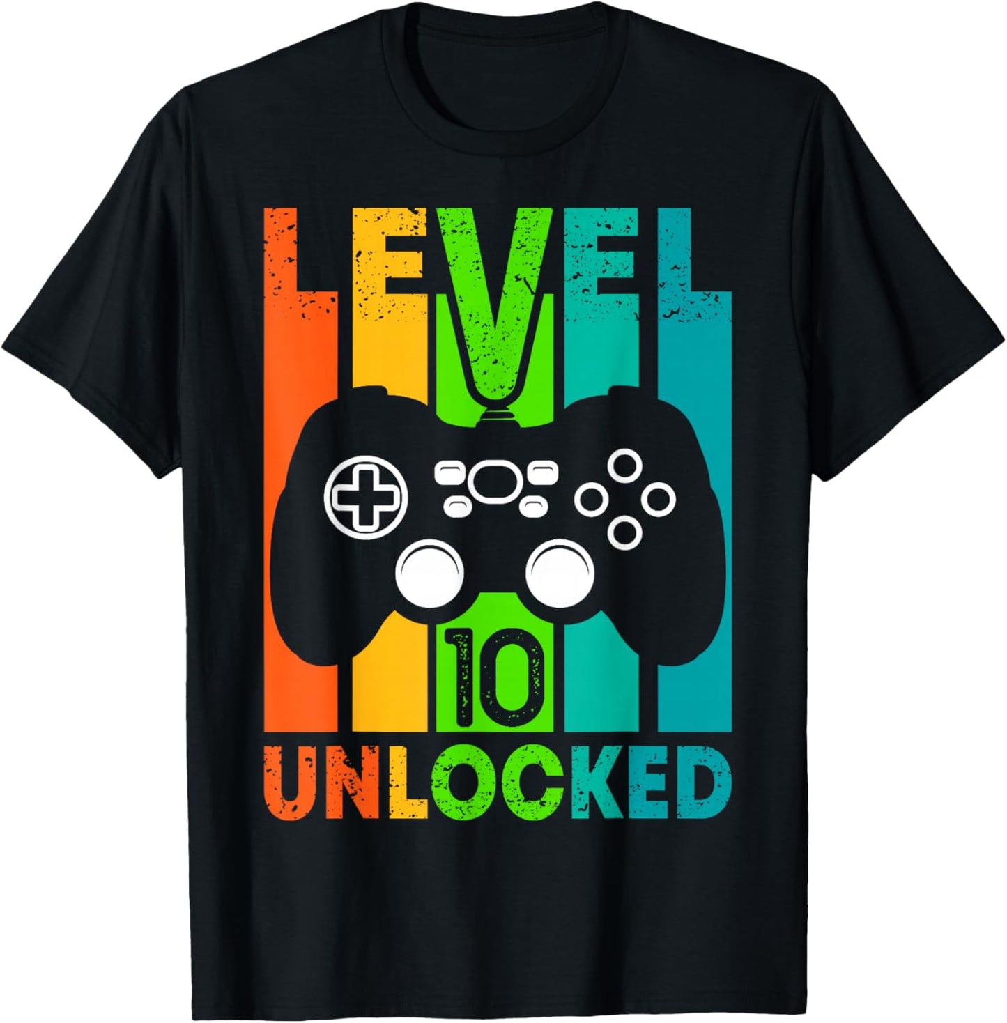 Birthday Gamer Boy or Gamer Girl - Level 10 Unlocked T-Shirt - T-Shirt | Black