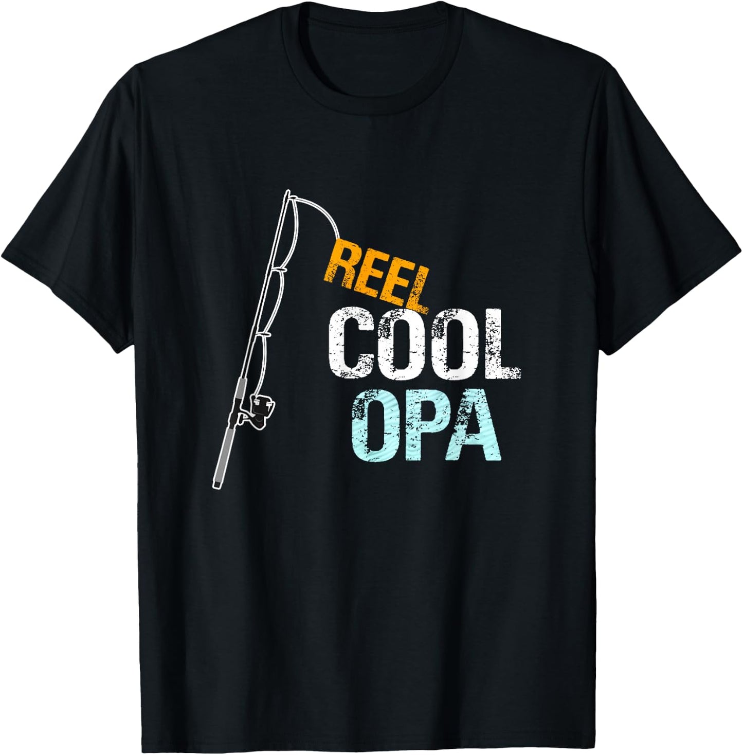 Opa Gift from Granddaughter Grandson Reel Cool Opa T-Shirt - T-Shirt | Black