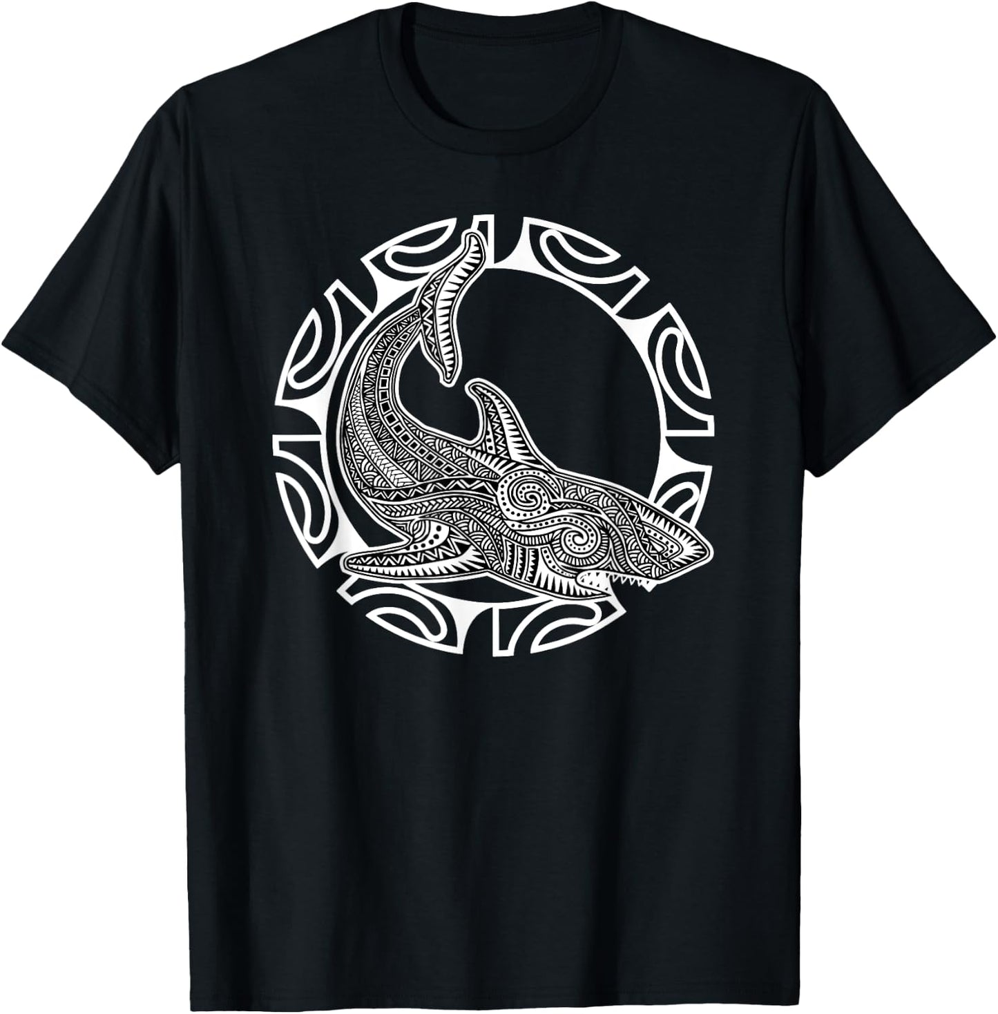 Shark Culture Symbol Haka Maori Dance New Zealand T-Shirt - T-Shirt | Black