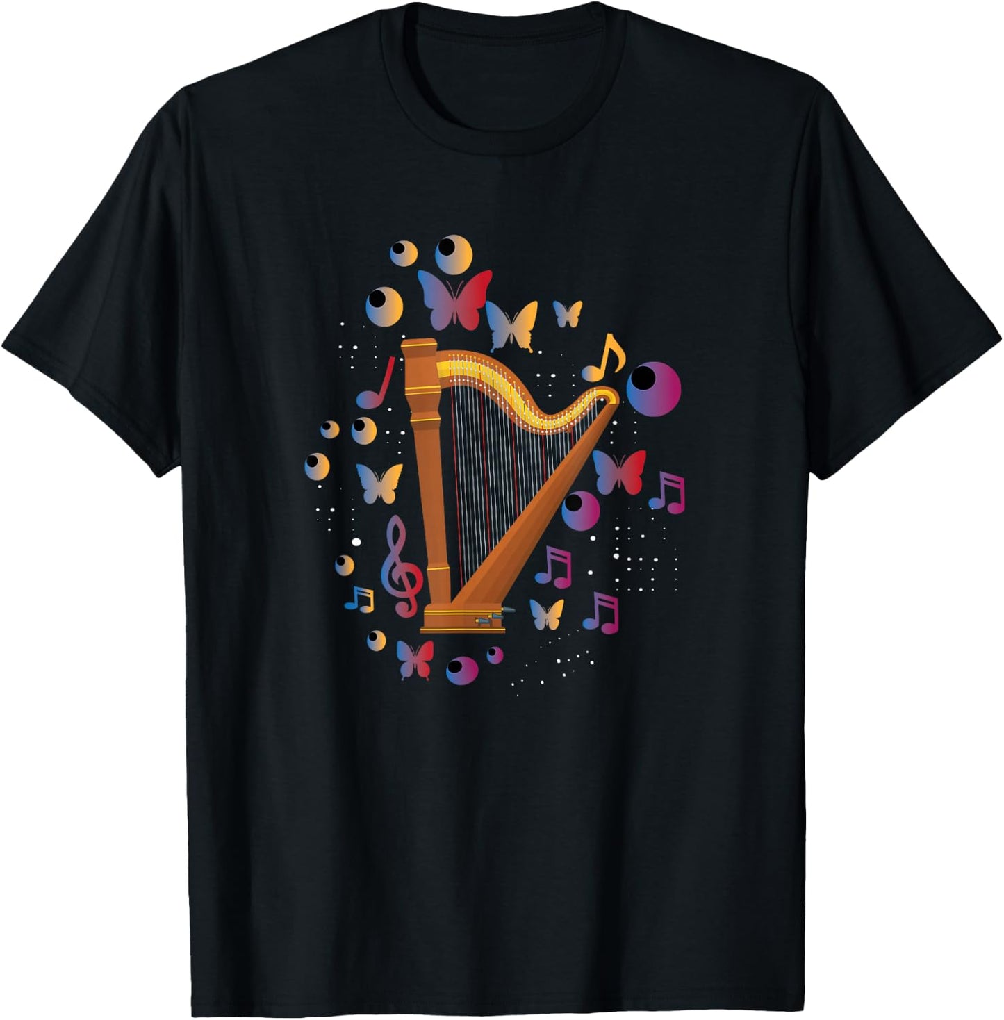 Great Harp Theme Gift Harp Players T-Shirt - T-Shirt | Black