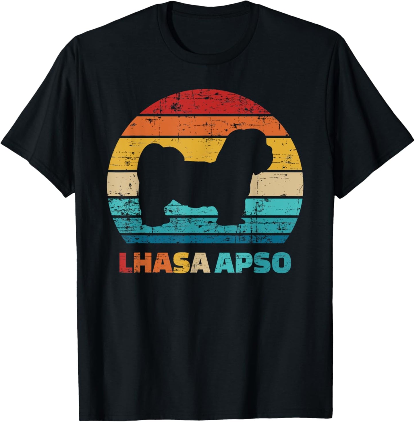 Lhasa Apso vintage retro T-Shirt - T-Shirt | Black