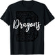 Dragons School Spirit Leopard Cheer Fan Sport Game Day T-Shirt - T-Shirt | Black