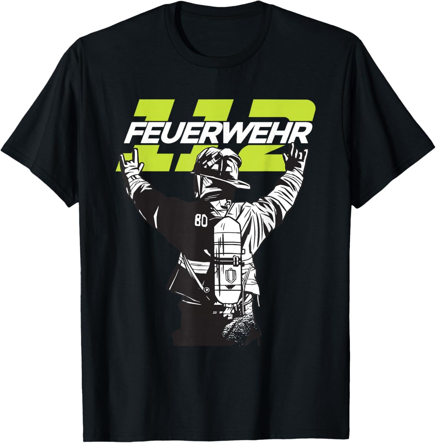 Feuerwehr Retten, Löschen, Bergen, Schützen 112 Herren Mann T-Shirt - T-Shirt | Black