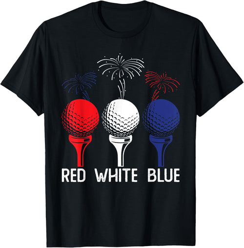 Golf Red White Blue Us Flag Patriotic 4th Of July Men