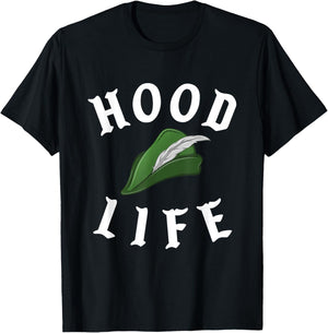 Parody Robin Hood Life Cool Gangster Nerd Funny Book Reading T-Shirt - T-Shirt | Black