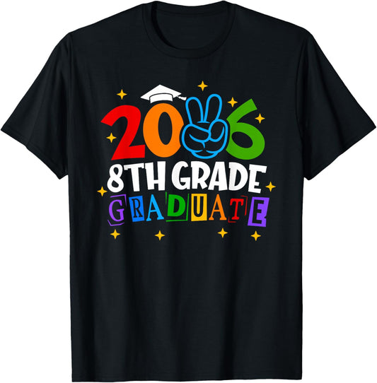 8th Eighth Grade Graduate 2026 Graduation Class of 2026 Kids T-Shirt - T-Shirt | Black