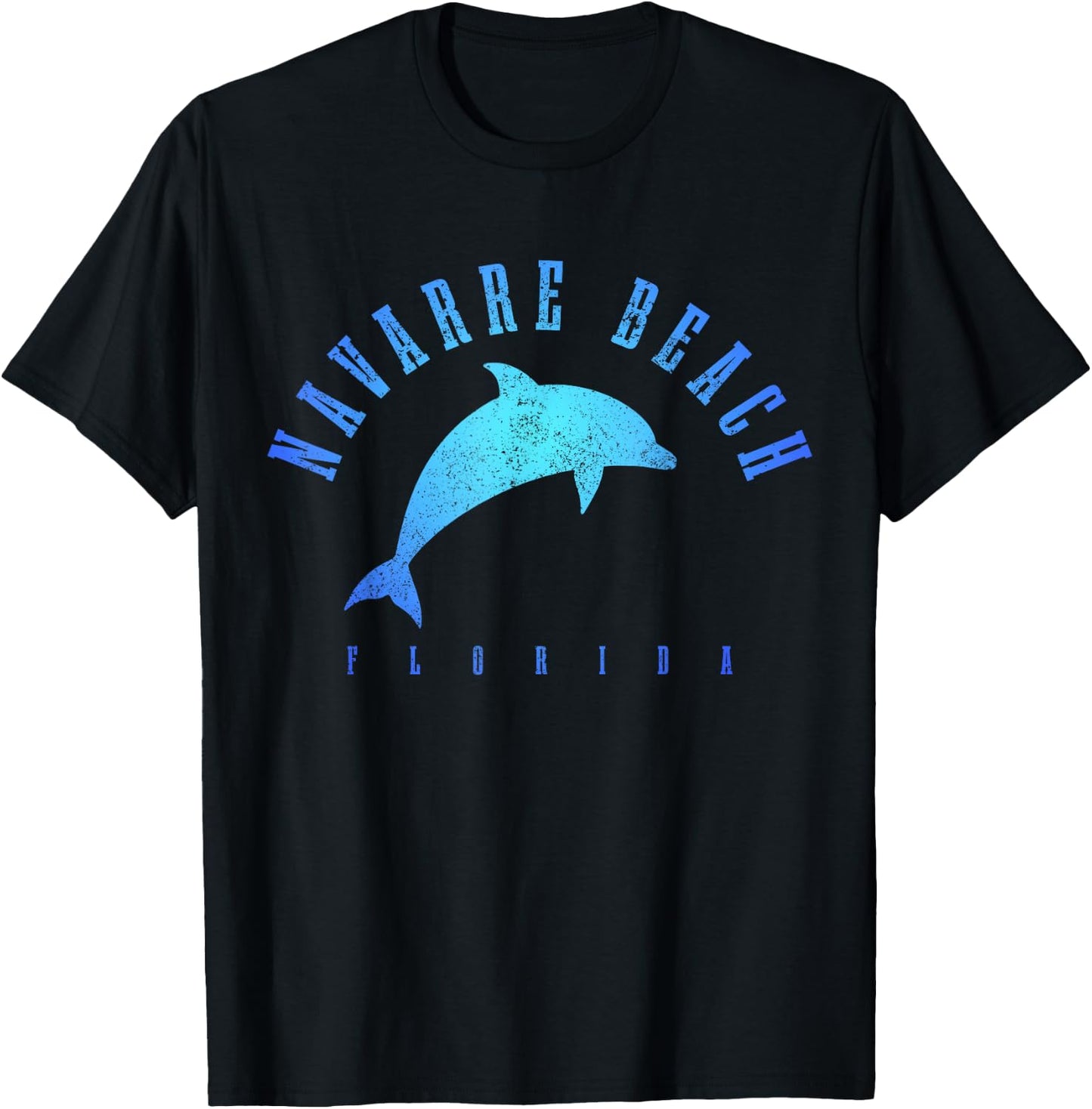 Navarre Beach Florida FL Vintage Dolphin Vacation T-Shirt - T-Shirt | Black