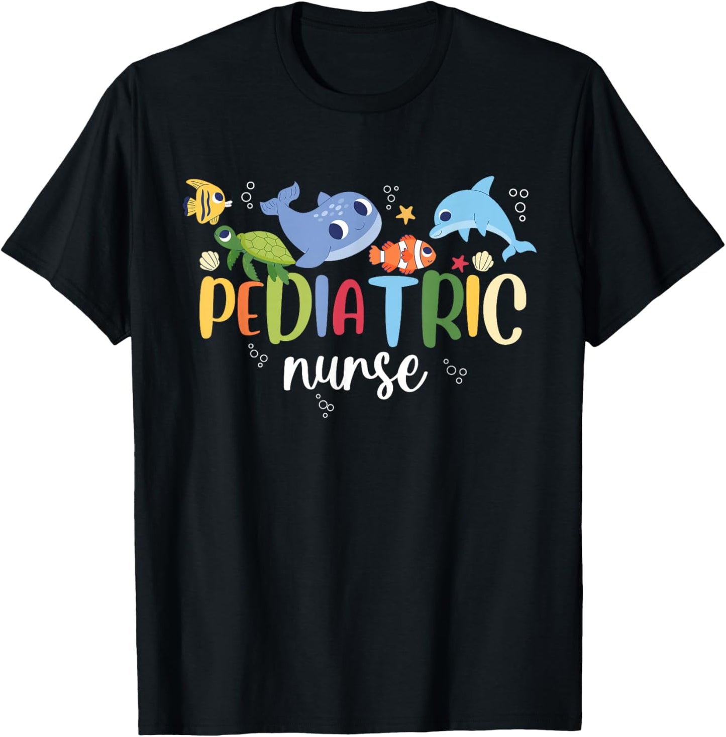 Pediatric Nurse PEDS Ocean Sea Appreciation Pediatric T-Shirt - T-Shirt | Black