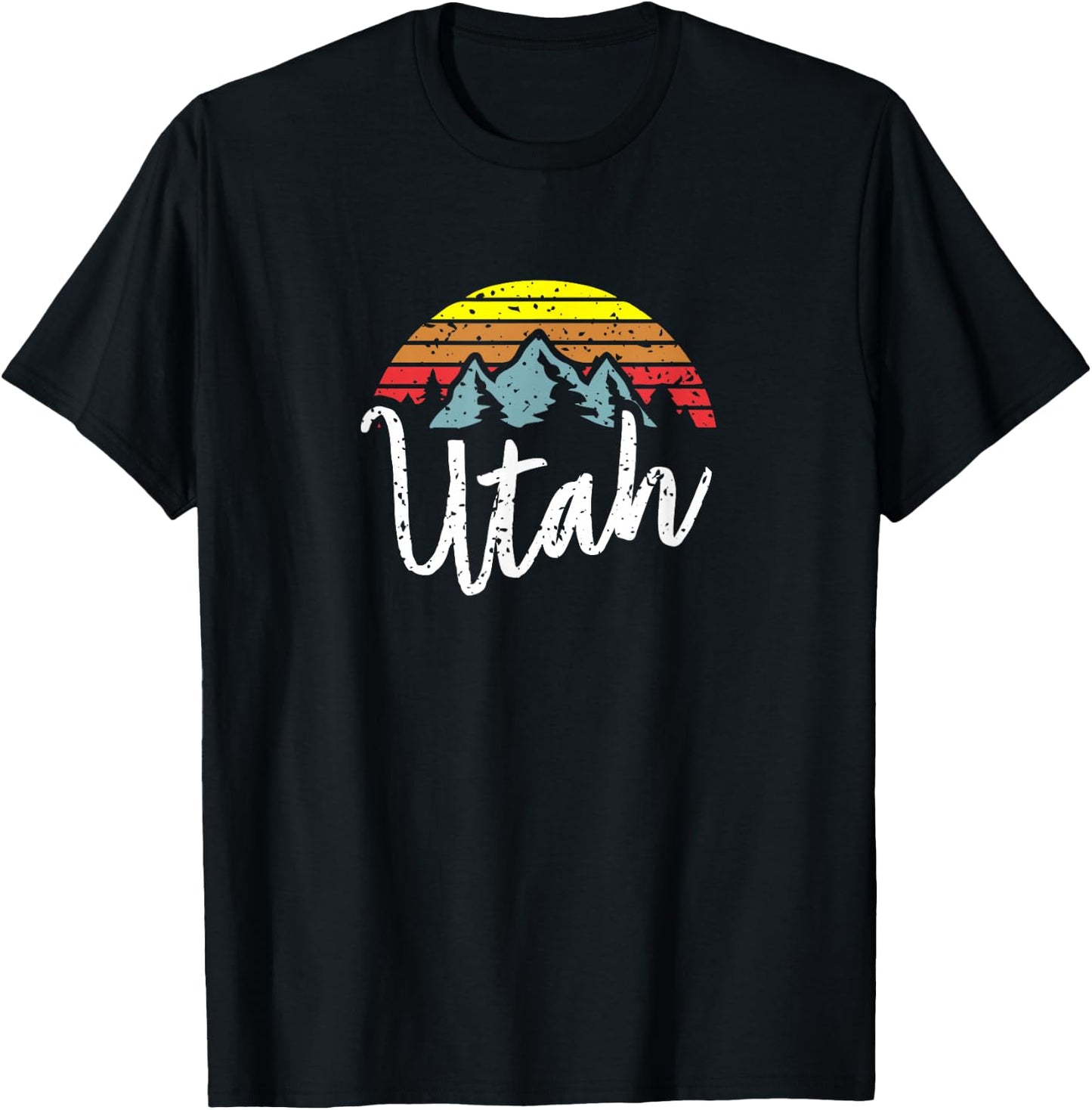 Utah Retro Eighties Style Mountains Design, Great Gift T-Shirt - T-Shirt | Black