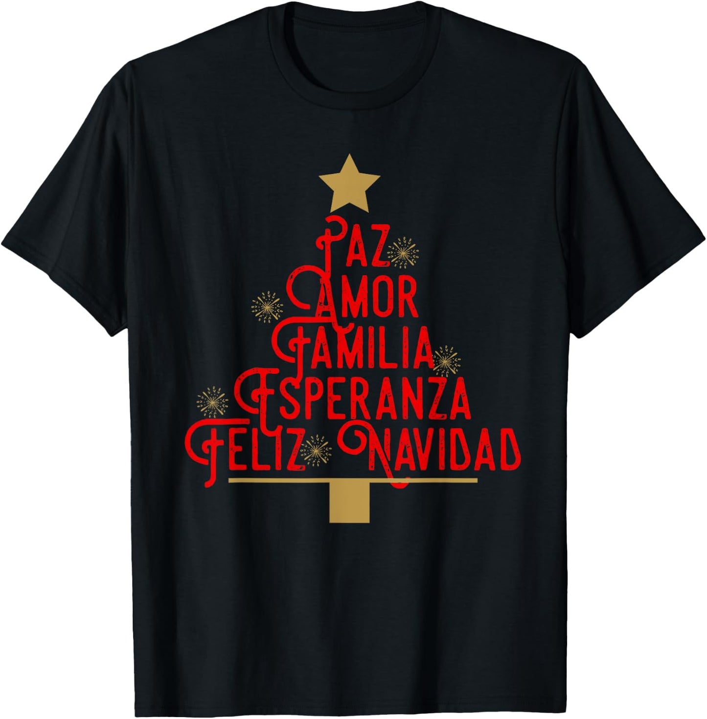 Feliz Navidad Familia Spanish Christmas T-Shirt - T-Shirt | Black