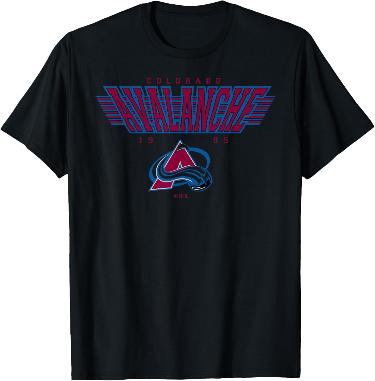 Colorado Avalanche Laser White Officially Licensed T-Shirt - T-Shirt | Black