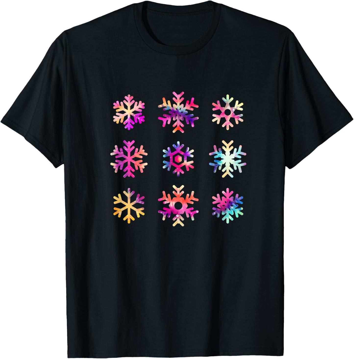 Tie Dye Snowflakes Christmas Hippy Costume T-Shirt - T-Shirt | Black