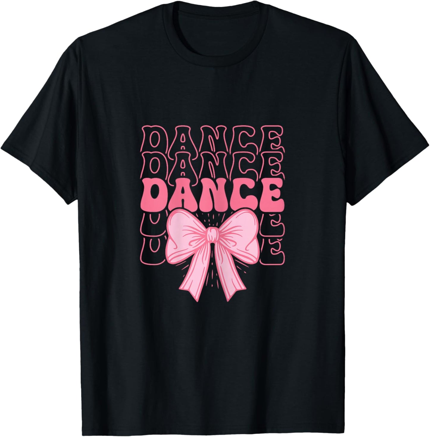 Cute Dance Coquette Bow Kids Girls Ballet Dancing T-Shirt - T-Shirt | Black