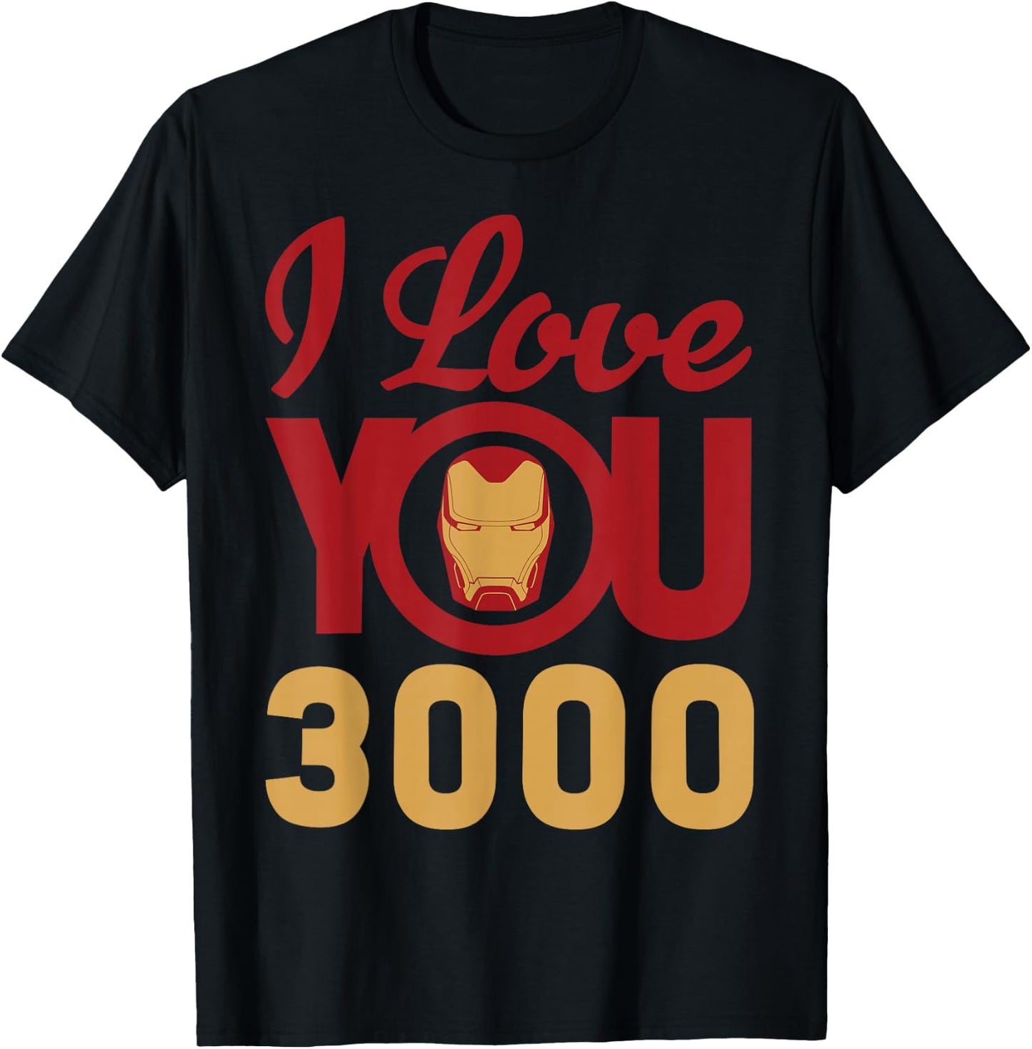 Marvel Avengers Endgame Iron Man I Love You 3000 Helmet Logo T-Shirt - T-Shirt | Black