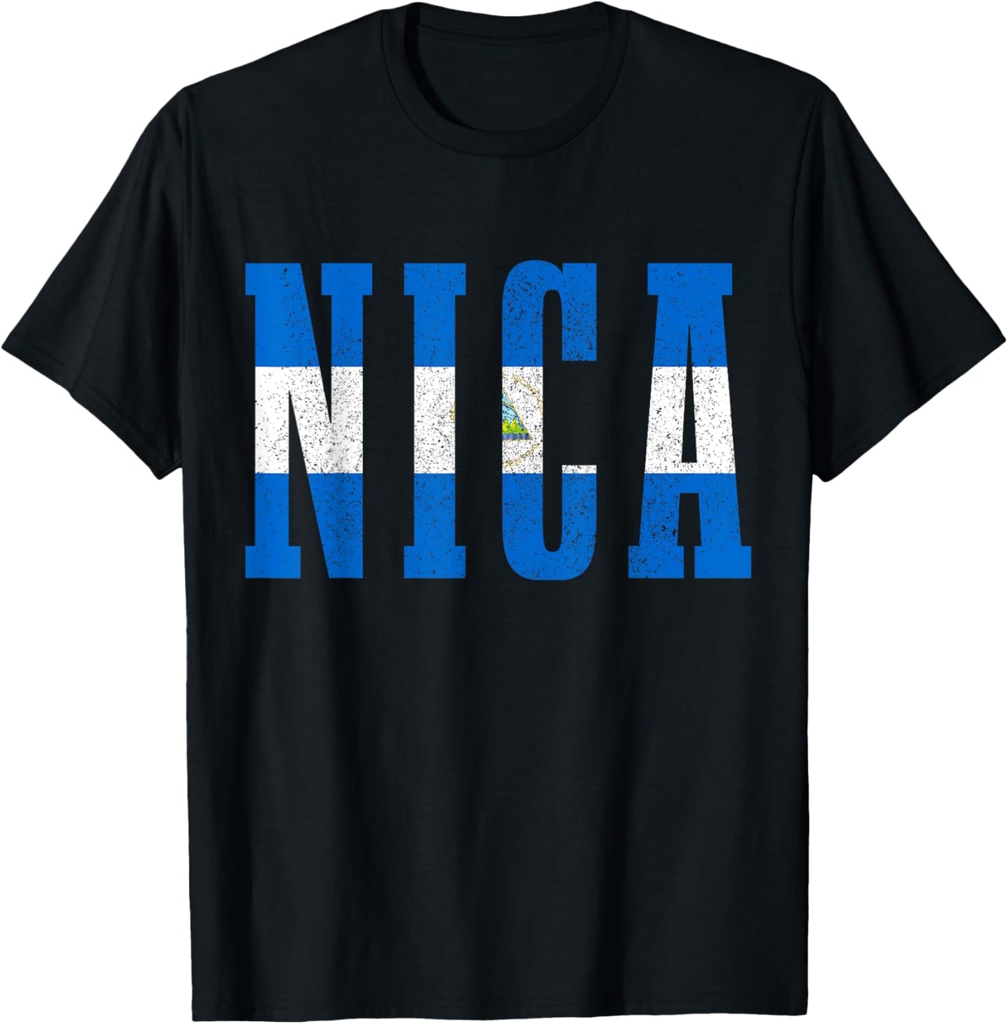 Nicaragua Flag Vintage Souvenir T-Shirt - T-Shirt | Black