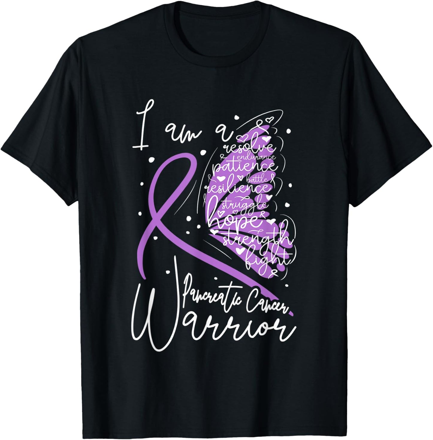 Butterfly Pancreatic Cancer Awareness T-Shirt - T-Shirt | Black