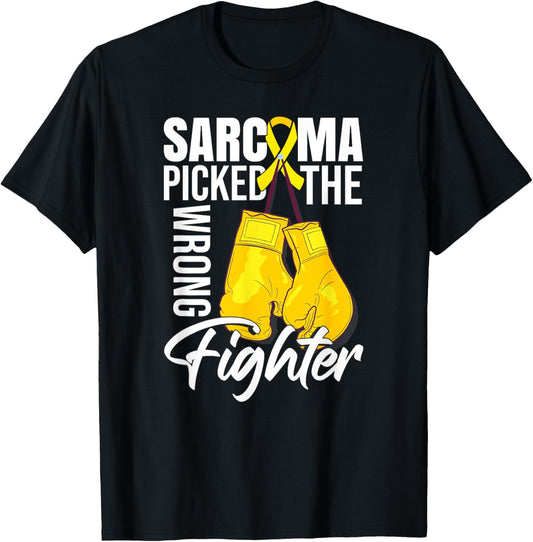 Sarcoma Picked The Wrong Fighter | Sarcoma Cancer T-Shirt - T-Shirt | Black