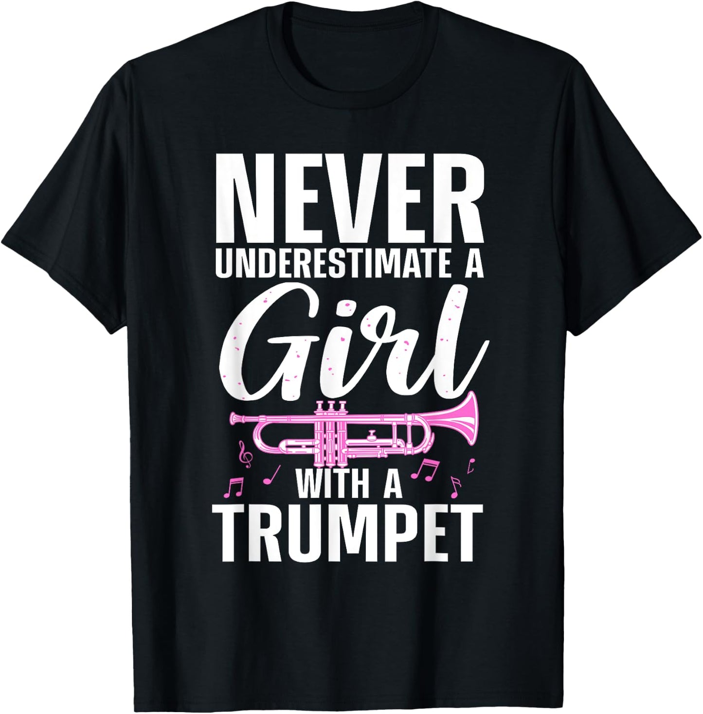 Cool Trumpet Girls Marching Band Trumpet Player T-Shirt - T-Shirt | Black