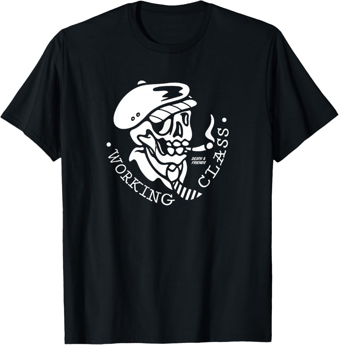Punks & Skins Ltd Working Class - Men's Music - Black - Small - - Short Sleeve - Classic Fit - Letter Print T-Shirt - T-Shirt | Black