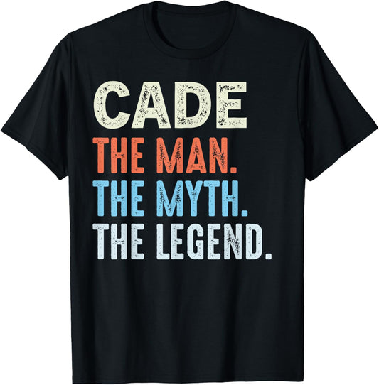 CADE The Legend Name Personalized Cute Idea Men Vintage CADE T-Shirt - T-Shirt | Black