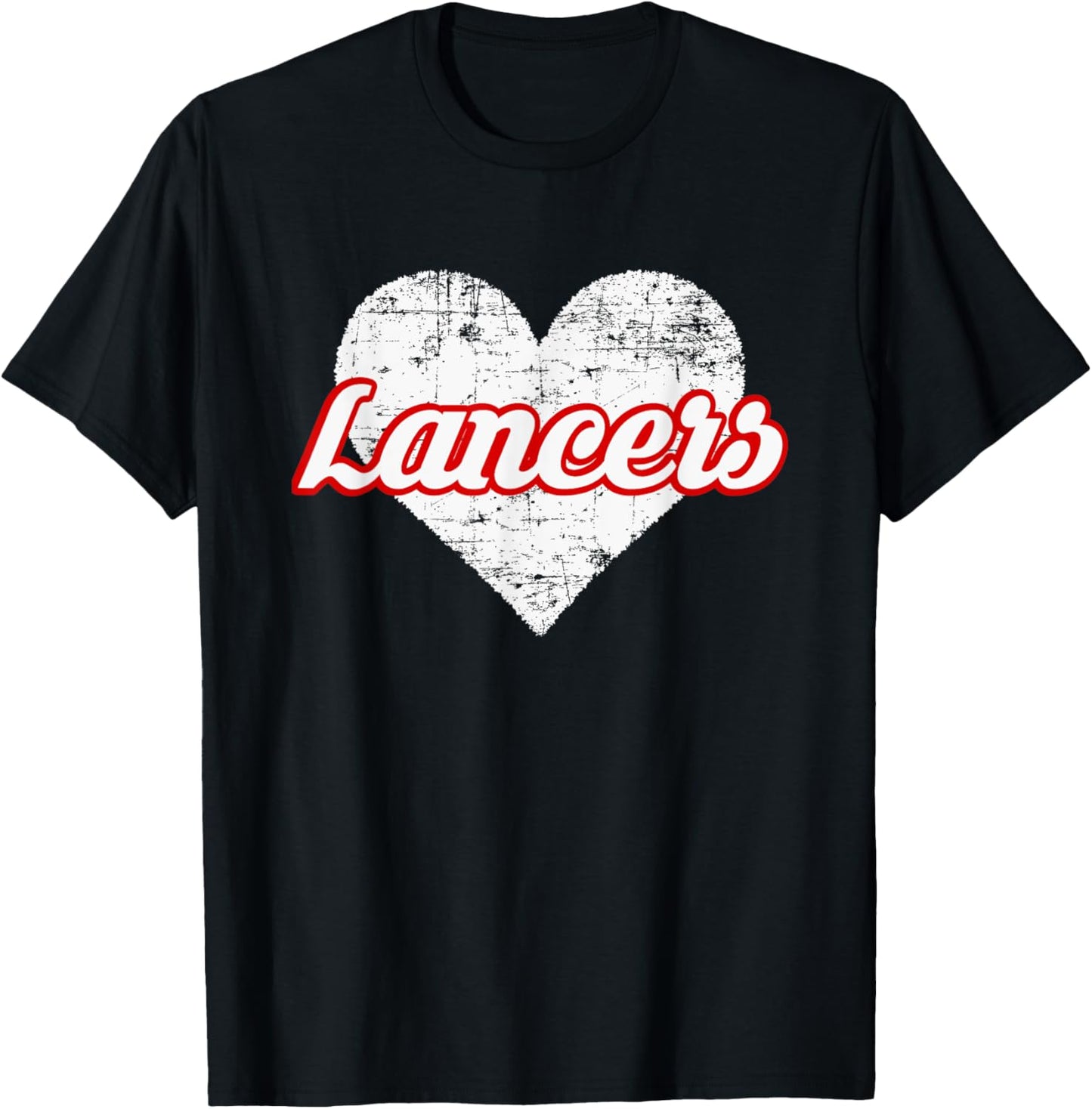 Lakewood Lancers Over Heart T-Shirt - T-Shirt | Black