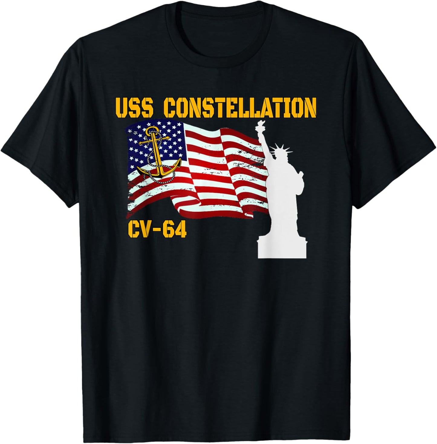 Aircraft Carrier USS Constellation Veterans Father Grandpa T-Shirt - T-Shirt | Black