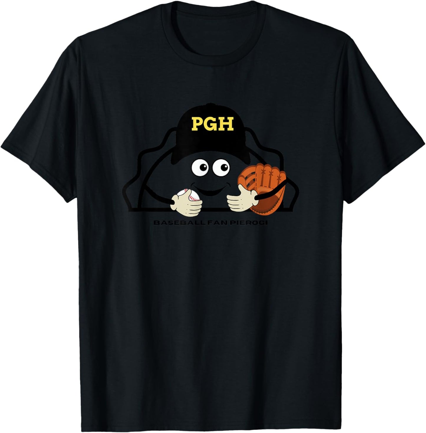 Pittsburgh Baseball Pierogi Yinzer Fan T-Shirt - T-Shirt | Black