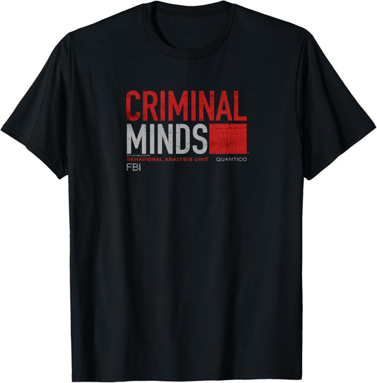 CBS Criminal Minds Distressed BAU Quantico T-Shirt - T-Shirt | Black
