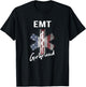 EMT Girlfriend Shirt American Flag USA EMT Girlfriend Gift T-Shirt - T-Shirt | Black